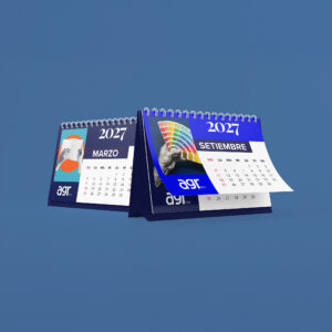 Calendarios de mesa con hojas y espiral